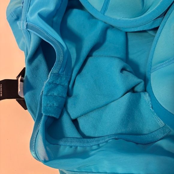 Moda International Y2K 2000s Beaded Neckline Built In Bra Cami Tank Top Blue L - Picture 6 of 6